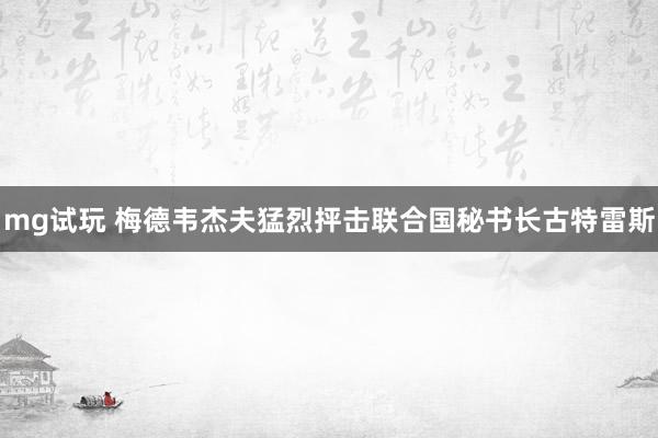 mg试玩 梅德韦杰夫猛烈抨击联合国秘书长古特雷斯