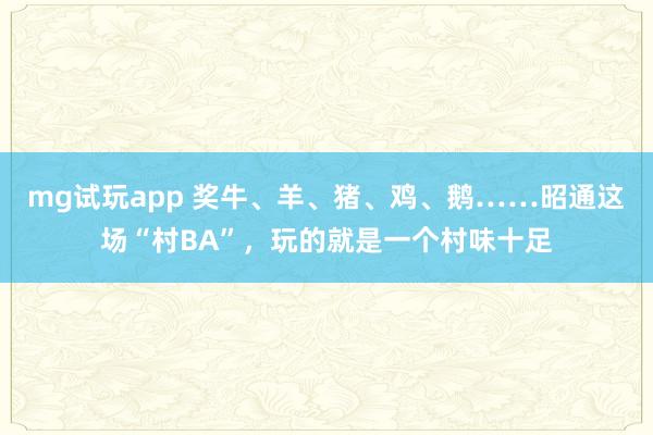 mg试玩app 奖牛、羊、猪、鸡、鹅……昭通这场“村BA”，玩的就是一个村味十足