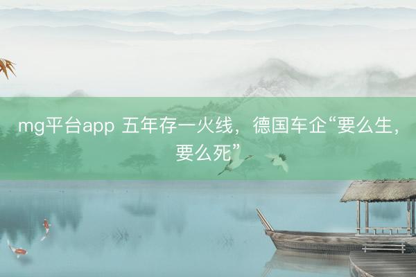 mg平台app 五年存一火线，德国车企“要么生，要么死”